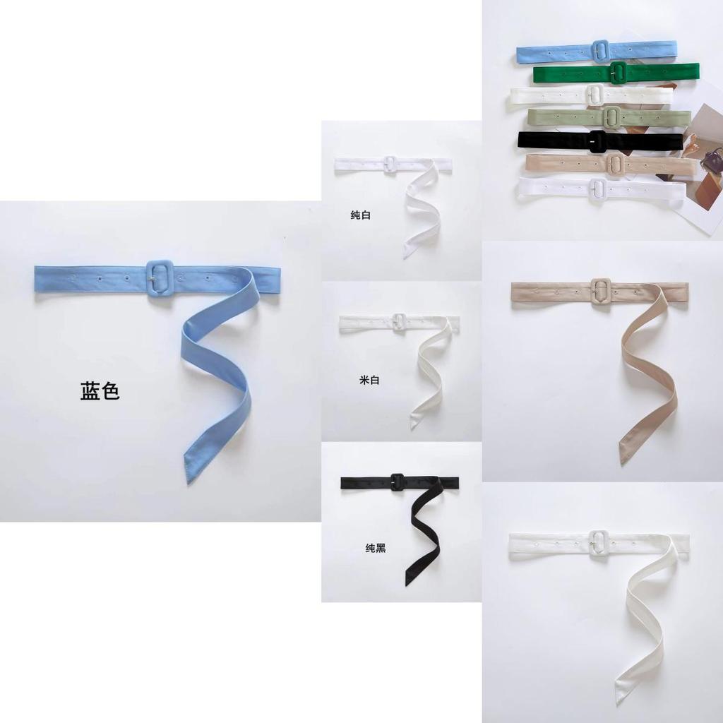 Elegant Women's Fabric Belt With Chiffon Decoration In Versatile Summer Dresses
