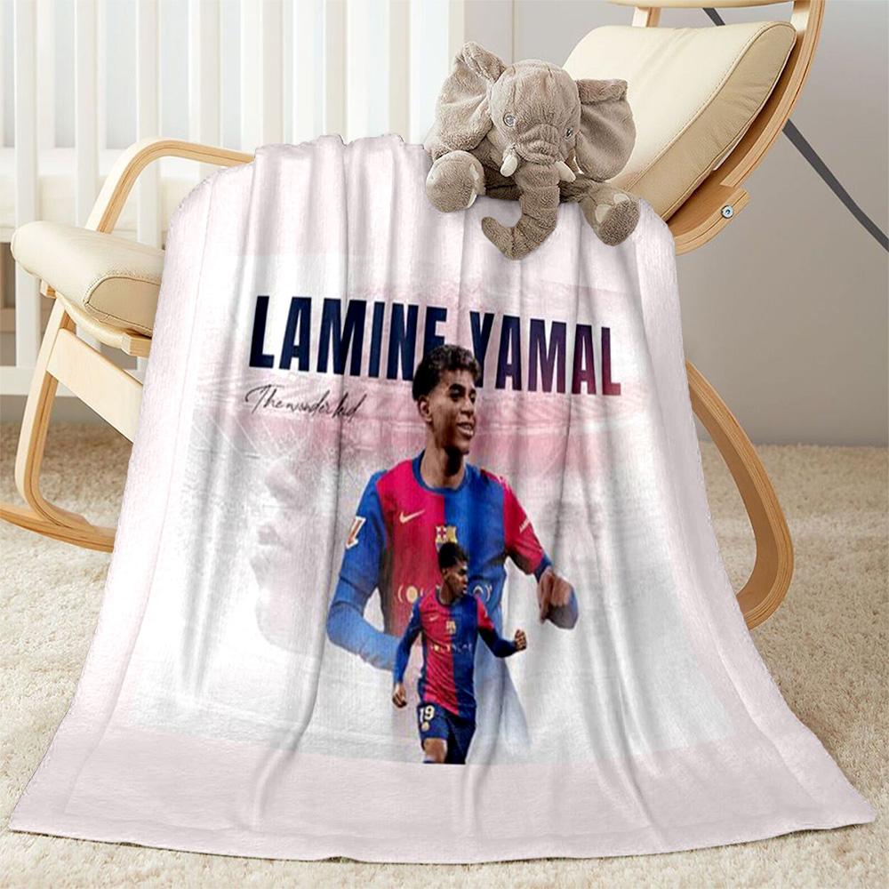 Lamine Yamal's Spain's Soccer Star Blanket Soft Warm Cozy Great for Chair Picnics Seaside Four Seasons Multipurpose Digital Print Best Holiday Gift fo
