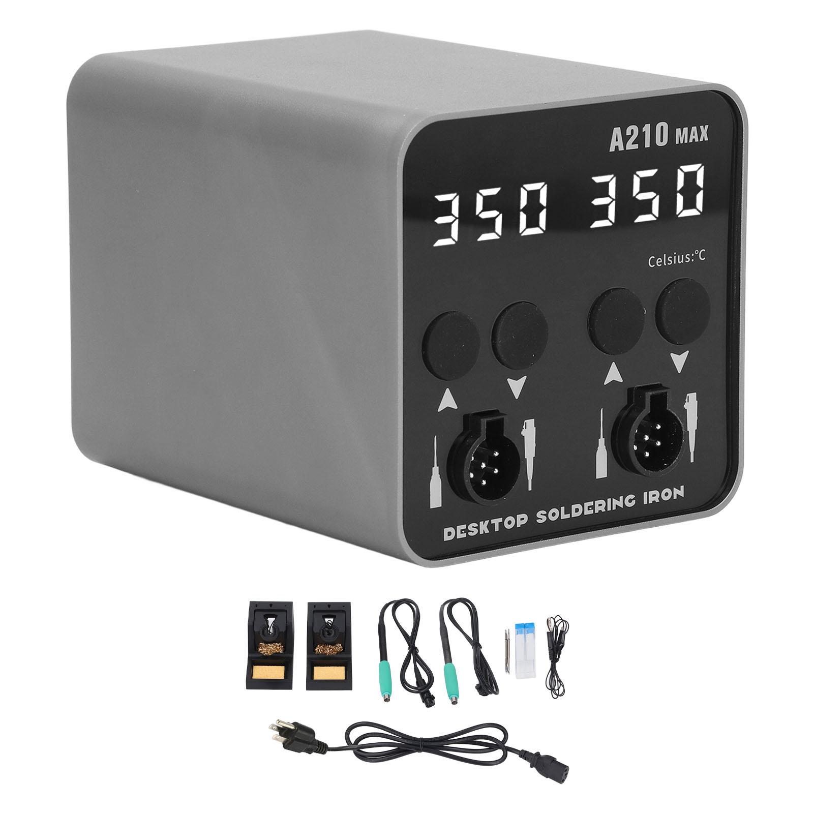 

Паяльная станция с интеллектуальным контролем температуры, двухканальная сварочная ремонтная станция с C210 H US Plug, 100‑240V