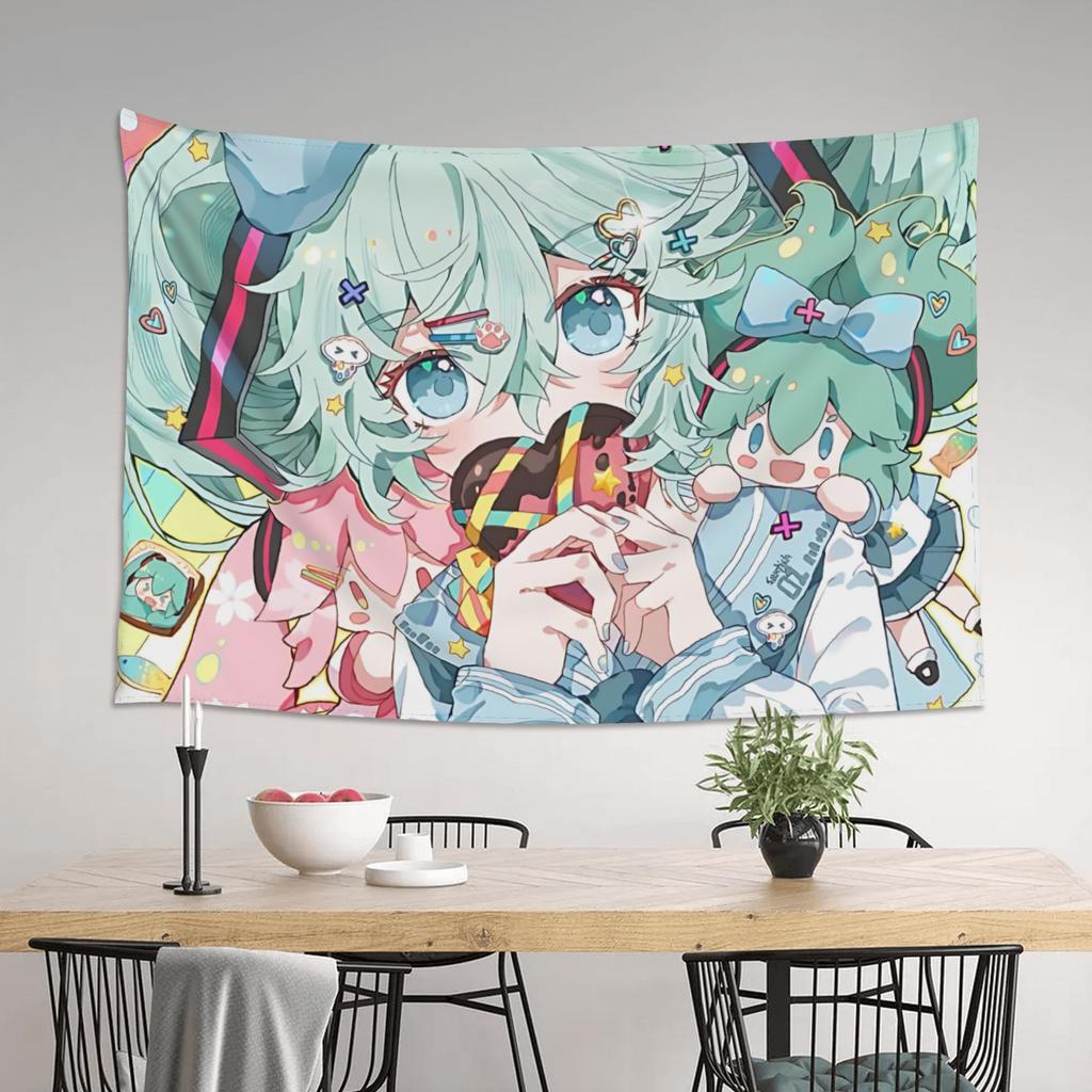 Hatsune Miku Cutecore Duvar Halısı Oda dekorasyonu Ev Dekorasyonu Duvar Halısı Dekor Aksesuarları Sevimli Oda Dekorasyonu