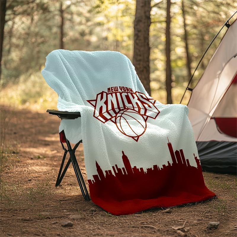 1 Stück New York Knicks Thema Decke - Digitaldruck, Polyester, Gemütlich für alle Jahreszeiten, Perfekt für draußen und Reisen