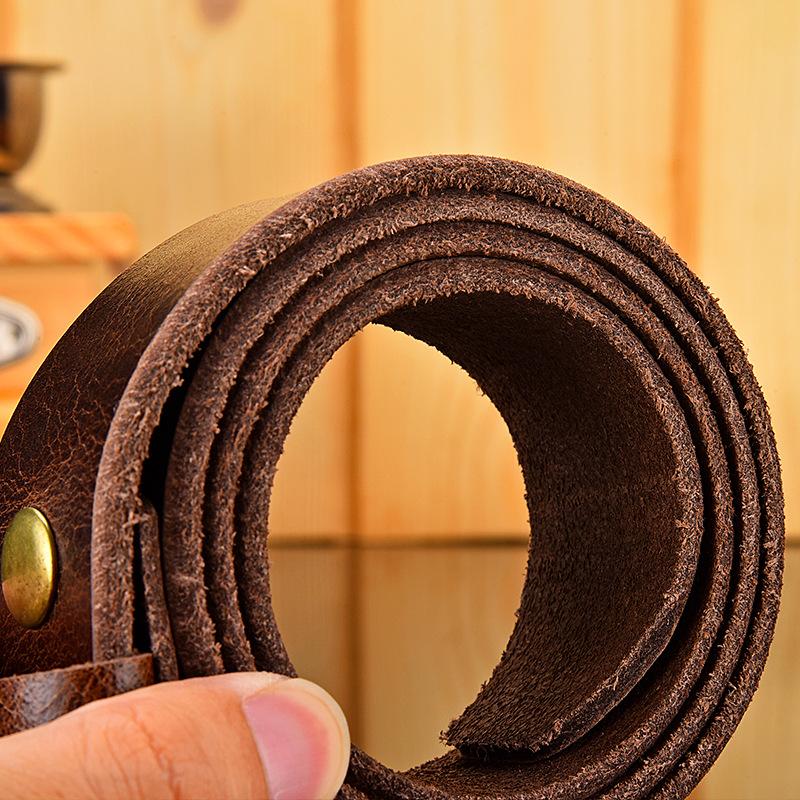 Headless Belt Men'S Genuine Leather Pure Cowhide Belt Strip, First Layer Cowhide Edged Belt, Belt Body Does Not Take The Lead Belt Strip