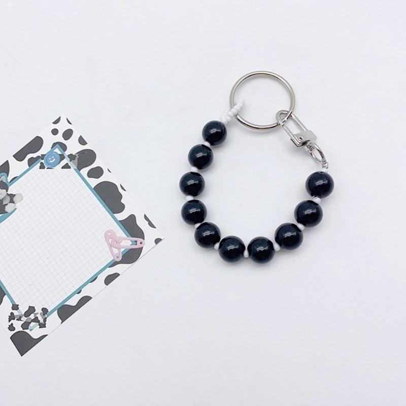 Colorful Beaded Keychain Unique Phone Charm Chain Eye Catching Keyring Decoration Bag Pendant for Various Occasion