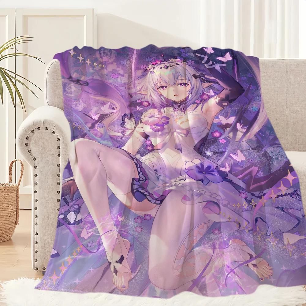 Castorice Honkai Star Rail Flannel Throw Blanket for Couch Travel Hiking Picnic Bed Perfect Birthday Gift