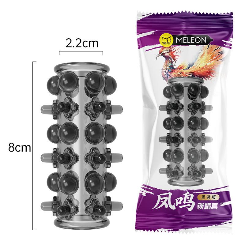 MELEON Soft Elastic Penis Extension Sleeve Delayed Ejaculation Condoms Cock Extender Increase Dick Sleeves Adult Sex Toys For Men