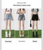 Women's High-Waist Elastic Denim Shorts - Summer Thin, Loose, Three-Quarter Length with Split Hem