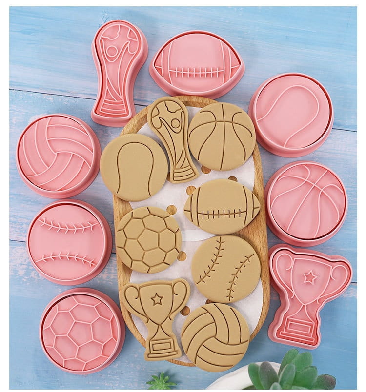 Cookie Cutters with Stamp Football Football 8pcs