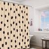 Brown Cartoon Leopard Decor Shower Curtain,Animal Polyester Shower Curtain For Shower Stall Bathroom Waterproof With 10 Hooks