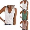 Stylish Women's Sleeveless Vest With V Neck And Ribbed Design For Summer Comfort