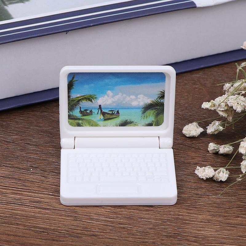 Dollhouse Miniature Modern Computer For Children Toy Dolls Laptop Computer