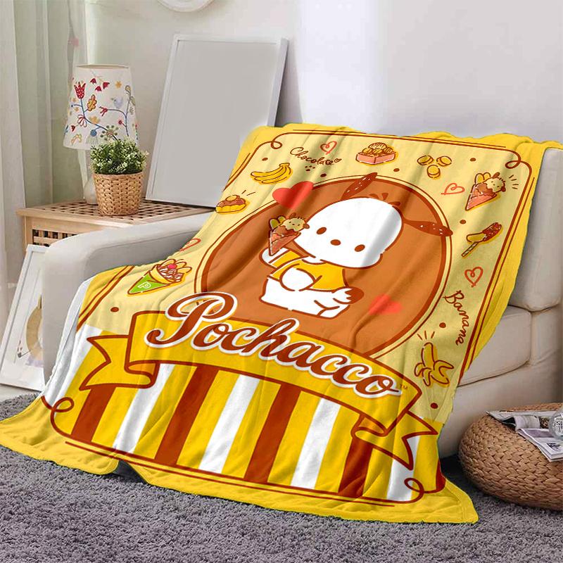 1pc Pochacco's Sweet Adventure Blanket, Seasonal Home Decor Gift for Family and Friend, Soft Throw Blanket Suitable for All Seasons, Living Room, Trav