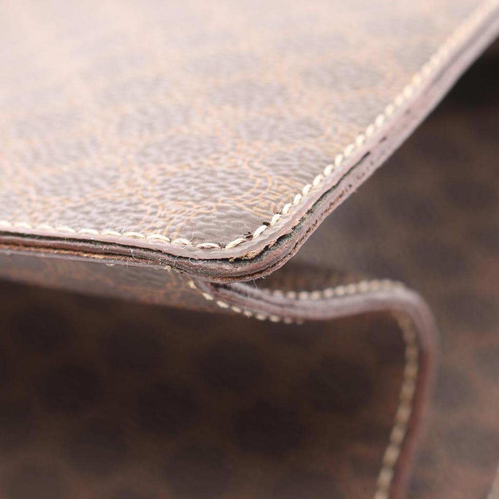 Used CELINE Macadam Handbag PVC coated canvas Brown Used Women
