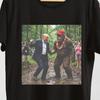 Donald Trump Dancing with Bigfoot Shirt – Funny Sasquatch Parody Tee – Mud Dance Forest Meme.