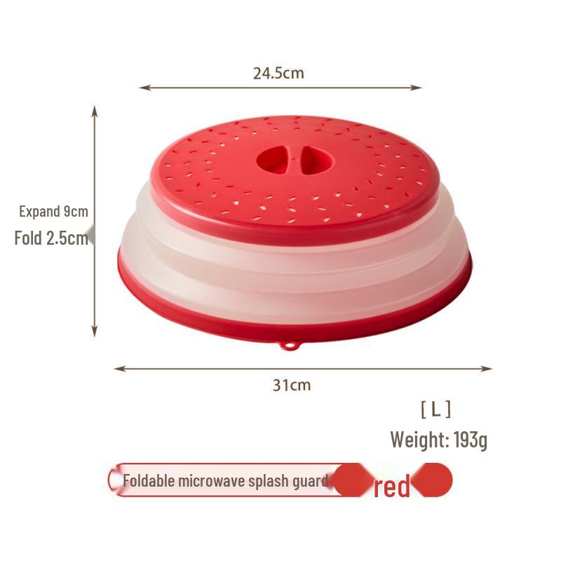 High-Temp Resistant Microwave Splatter Lid - Foldable, Oil-Proof & Multi-Functional Food Preservation Cover
