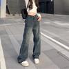 Damen Retro Jeanshose mit weitem Bein Y2K Kleidung Streetwear Vintage Cargo Jeans 90er Jahre Harajuku Hip Hop Punk Grunge Hose Übergröße