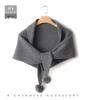 Cashmere Pompon Women's Triangle Shawl Scarf - Thick, Warm Neck Warmer for Autumn/Winter