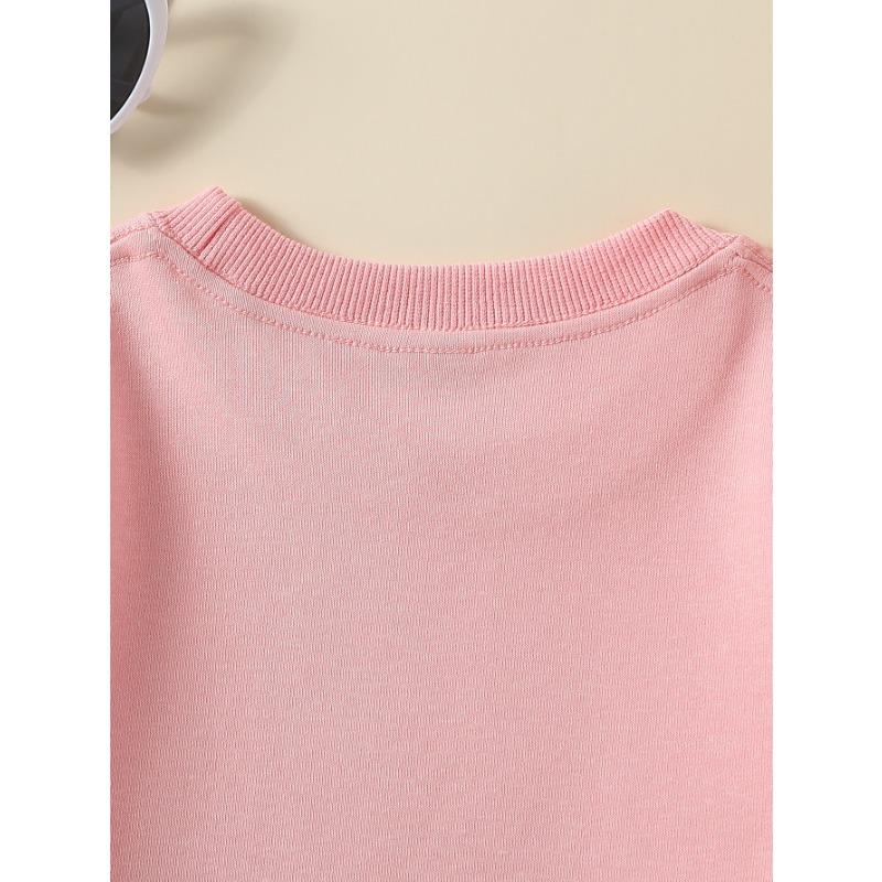 European Sizes Kids' Sweatshirts, Girls' Autumn Winter School Supplies Print Long Sleeve Round Neck Sweatshirt, Casual Daily Wear.