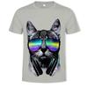 Summer Trendy Animal Cat Round Neck Short Sleeved 3D Digital Printed Men's Short Sleeved T-shirt
