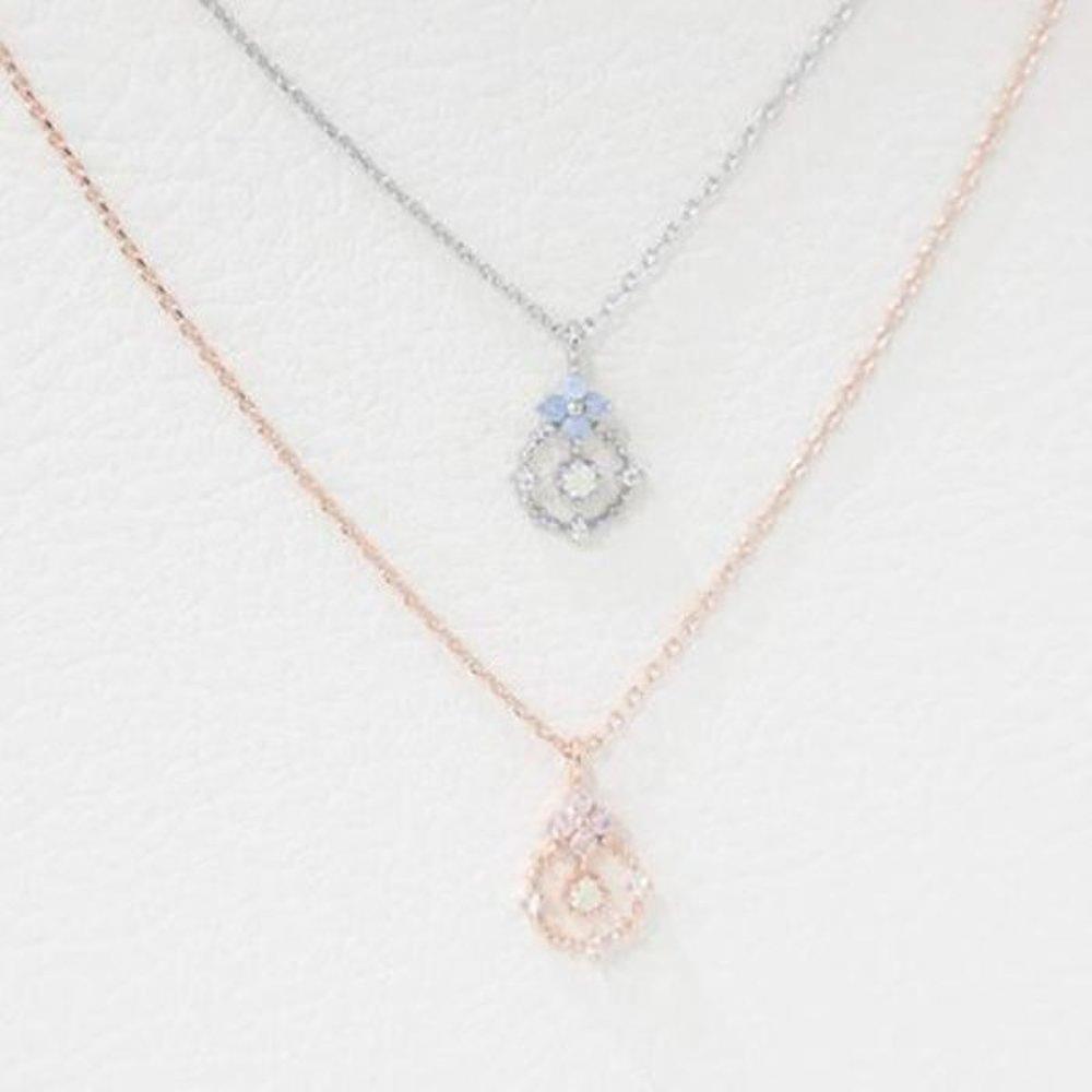 

Women s Round Floral Pendant Rose Gold Silver Necklace_P359649620 Silver