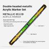 LANGUO Acrylic Paint Markers 12/48 Colors Dual Tip Metallic Marker Pen Set for Black Cardboard Doodle Writing Glitter DIY Crafts