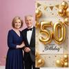 50th Birthday Background Black Script Font Adult Birthday Banner 50th Birthday Display 50 Digit Balloon For Indoor Party
