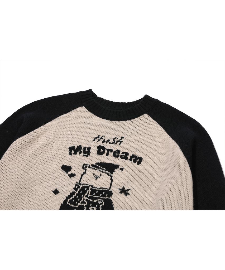 CPGN STUDIO Hushbear Raglan Pullover Knit Black