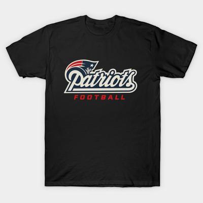 Pánské černé tričko s potiskem New-England-Patriots-Football Potisk na papíře bez ořezu Bavlněné tričko