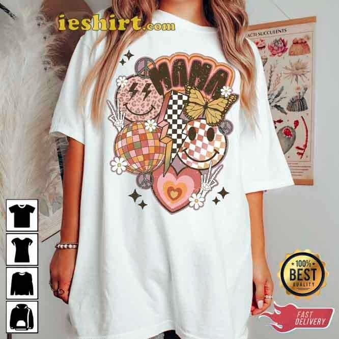 Retro Smiley 2026 Mama Mothers Day Shirt Unisex Tee Size S-4XL XXXXL