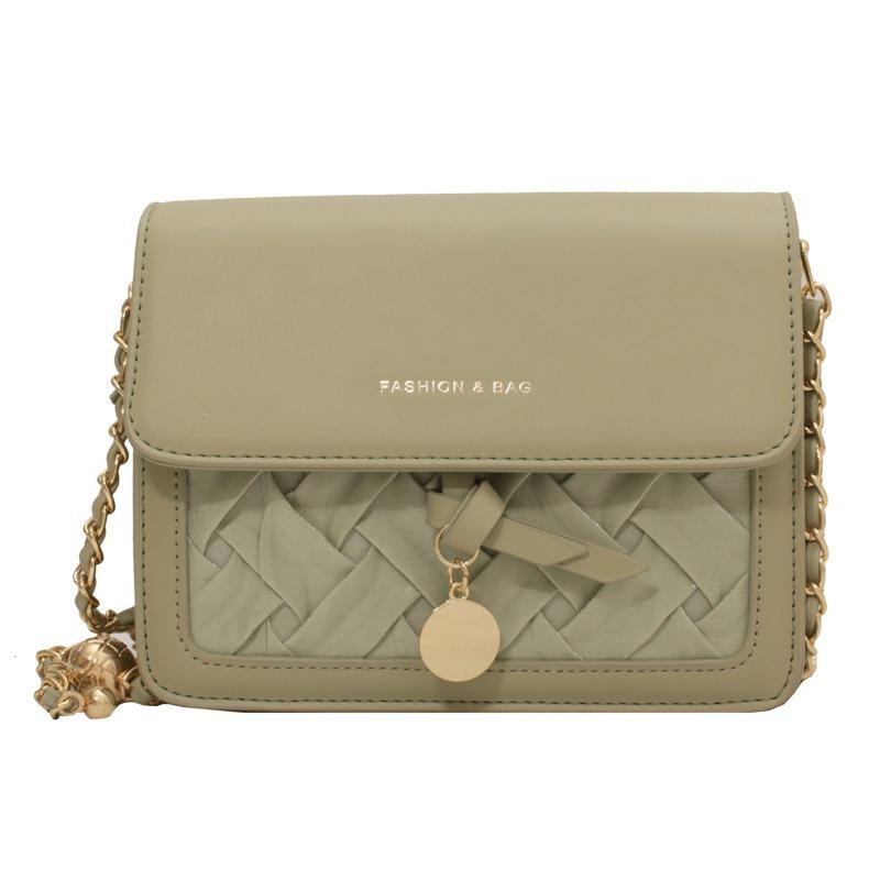 

Bag women s spring new high-end niche versatile messenger bag fashion chain small square bag зелёный