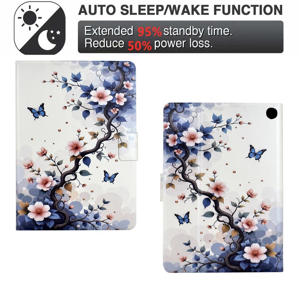 For Amazon Fire 7 (2022) Stand Case Pattern Printing Tablet Leather Cover with Auto Wake/Sleep