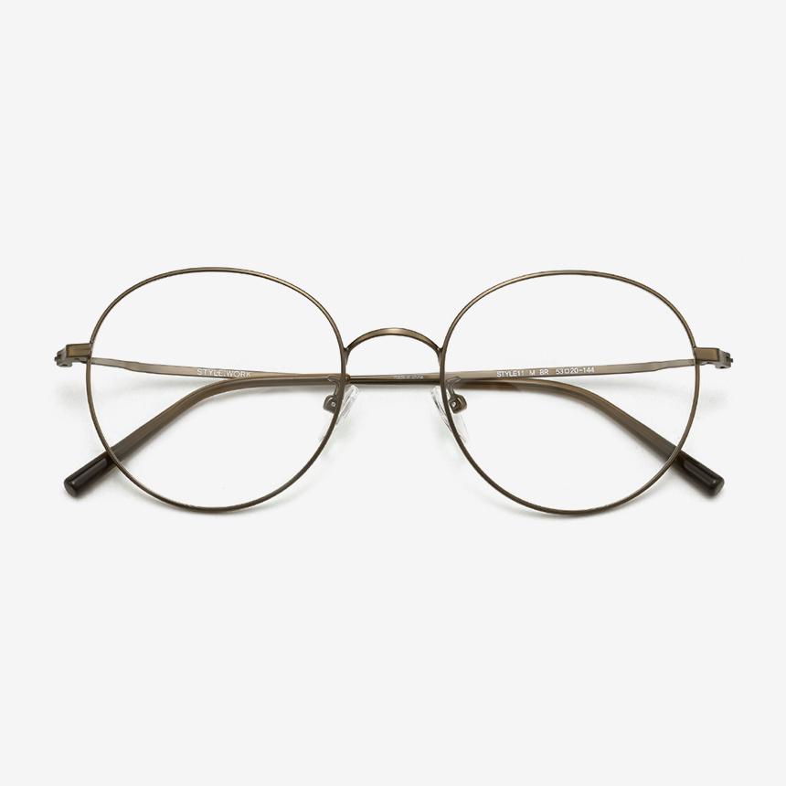 Seutailwokeu Matte Brown Metal Style11 M Br 53Mm Stylework Eyeglass Frames