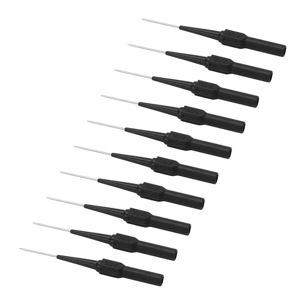 10Pcs 1mm Pen Point Puncture Free Wire Test Probe 4.0mm Jack Pin Seat Auto Parts Connector 26.010Black