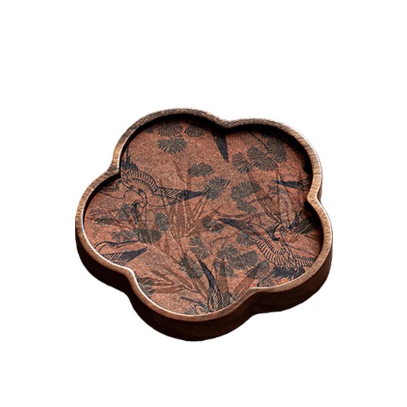 Jingyu Walnut Wood Scalloped Dry Tea Tray