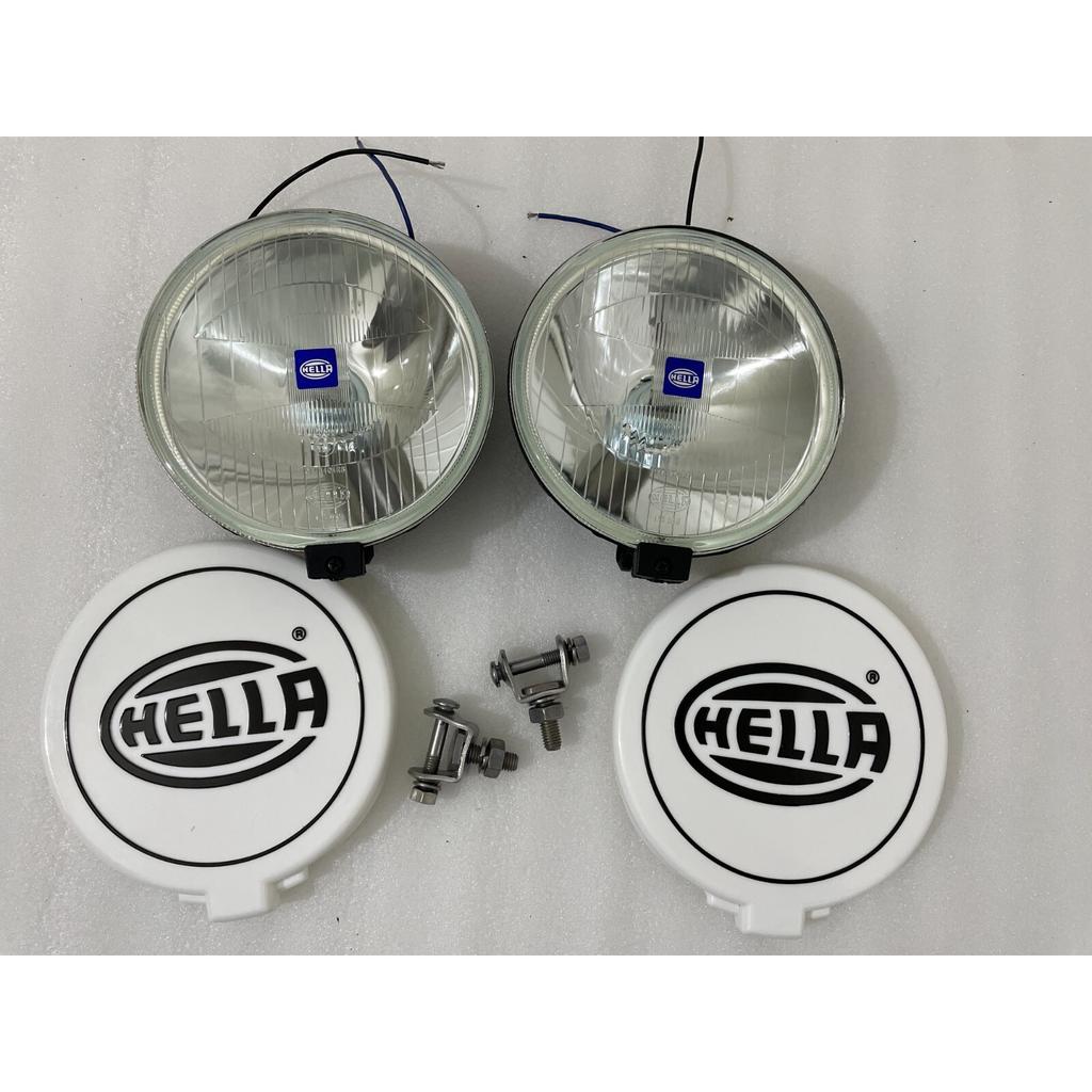 Pereche Hella Comet 500 Lampă de Condus Spot Alb cu Capac Universal |Se Potrivește Pentru