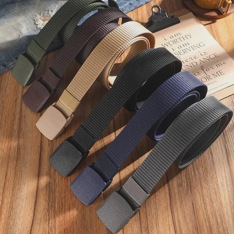 Men's Nylon Tactical Canvas Belt for Outdoor Sports and Military Training