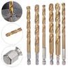 Hex Shank Titanium M35 HSS Twist Drill Bit 6/7/8/9/10/11/12/13mm Hex Twist Drill Bit with 1/4" Shank Drilling Tool Power Tools