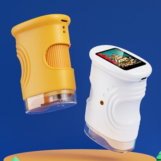 Kids Digital Microscope 1000X Mini Portable Pocket Microscope Camera with 2-Inch IPS Screen Built-in 8 LEDs Educational Magnifying Glass Toy