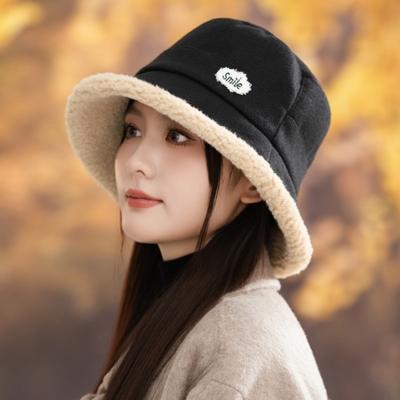 Women's Autumn and Winter New Thickened Plush Bucket Hat Outdoor Windproof Warm Basin Hat Bucket Hat