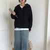 Dámský volný svetr s kapucí Cardigan Coat Jednobarevný pletený top