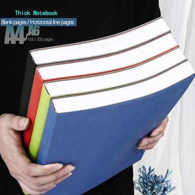 New A4/A6 Notebook Thickened Large Notepad Soft Leather Ultra-thick Horizontal Line/blank Diary Notebook 416pages/200pages