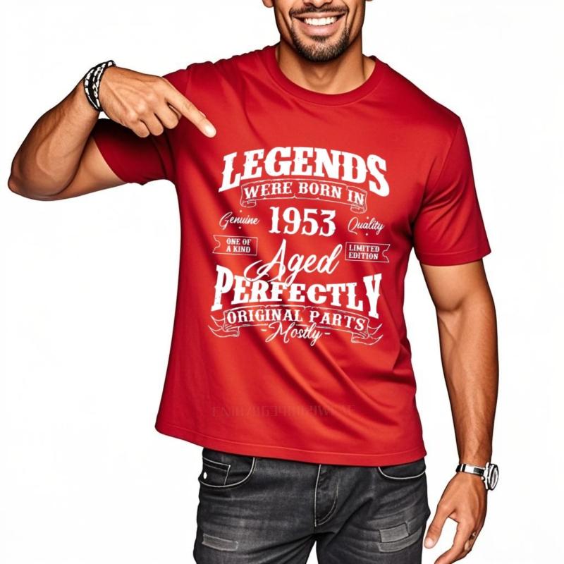 Legends Were Born In 1953 Year Of Birth Birthday TShirts Summer Style Graphic Cotton Streetwear Grandpa Tshirt Mens Clothing S
