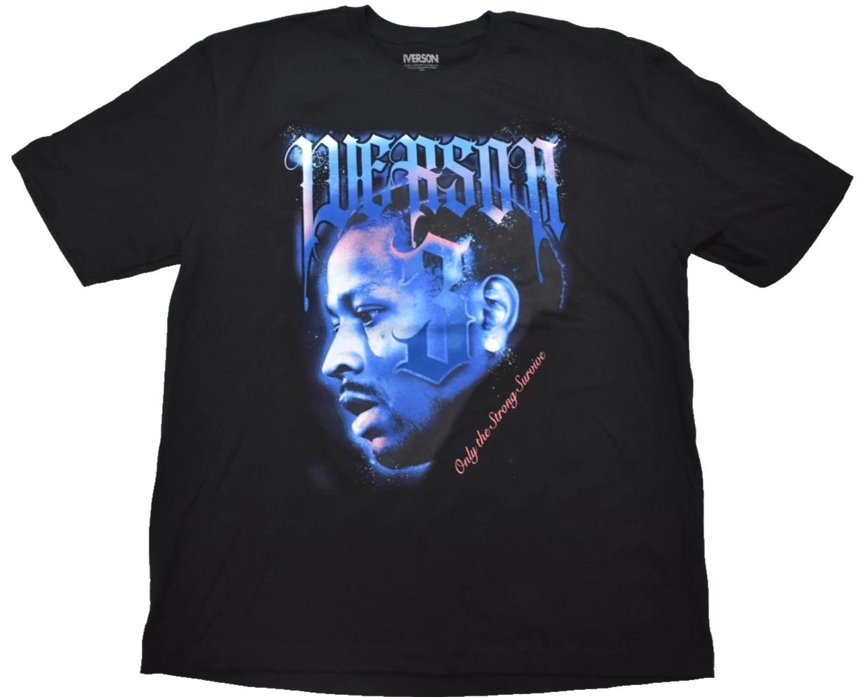 Allen Iverson #3 Only the Strong Survive Mens Relaxed Fit Black Shirt New S-2XL XXXL