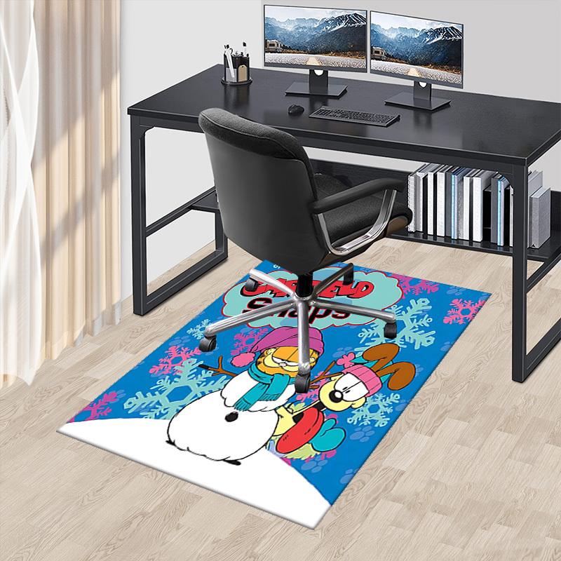 

1pc Garfield Snaps Winter Wonderland Chair Mat - Anime Cartoon Design, Non-Slip Carpet for Office, Home Decor, Living Room, Bedroom, Game Room, Dormit 60cm by 90cm
