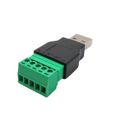 2 PCS Charging USB2.0 Screw Connector 5 Pin Adapter Screw Terminal Plug Screw Terminal Plug Connector USB Jack Male
