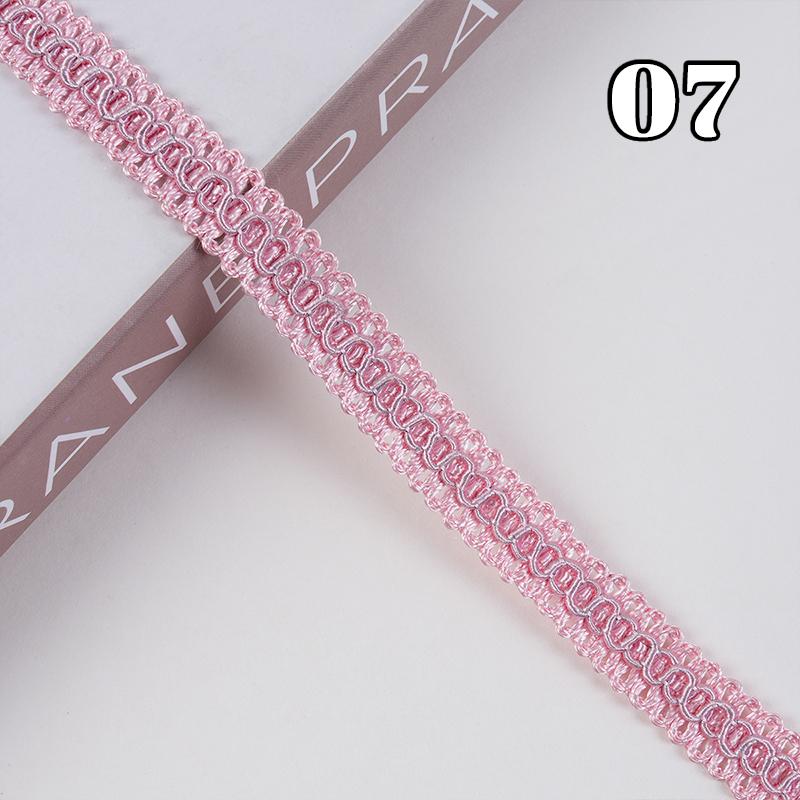 12m Braided Sewing Lace Curtain Stitching Trim 1.2cm Width Multicolor Edge Accessories for Sofa Pillow Carpet Home Textile DIY