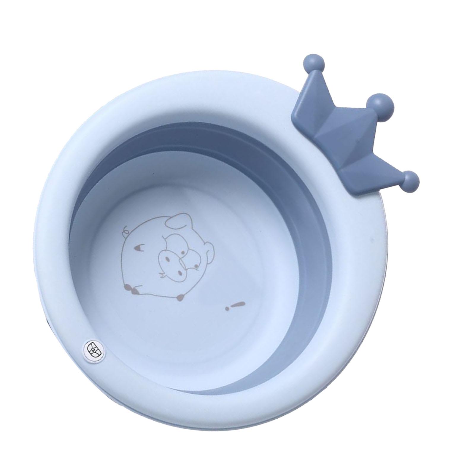 Folding Baby Face Basin Cartoon Portable Bathing Bucket Foldable Washing Tub for Kids