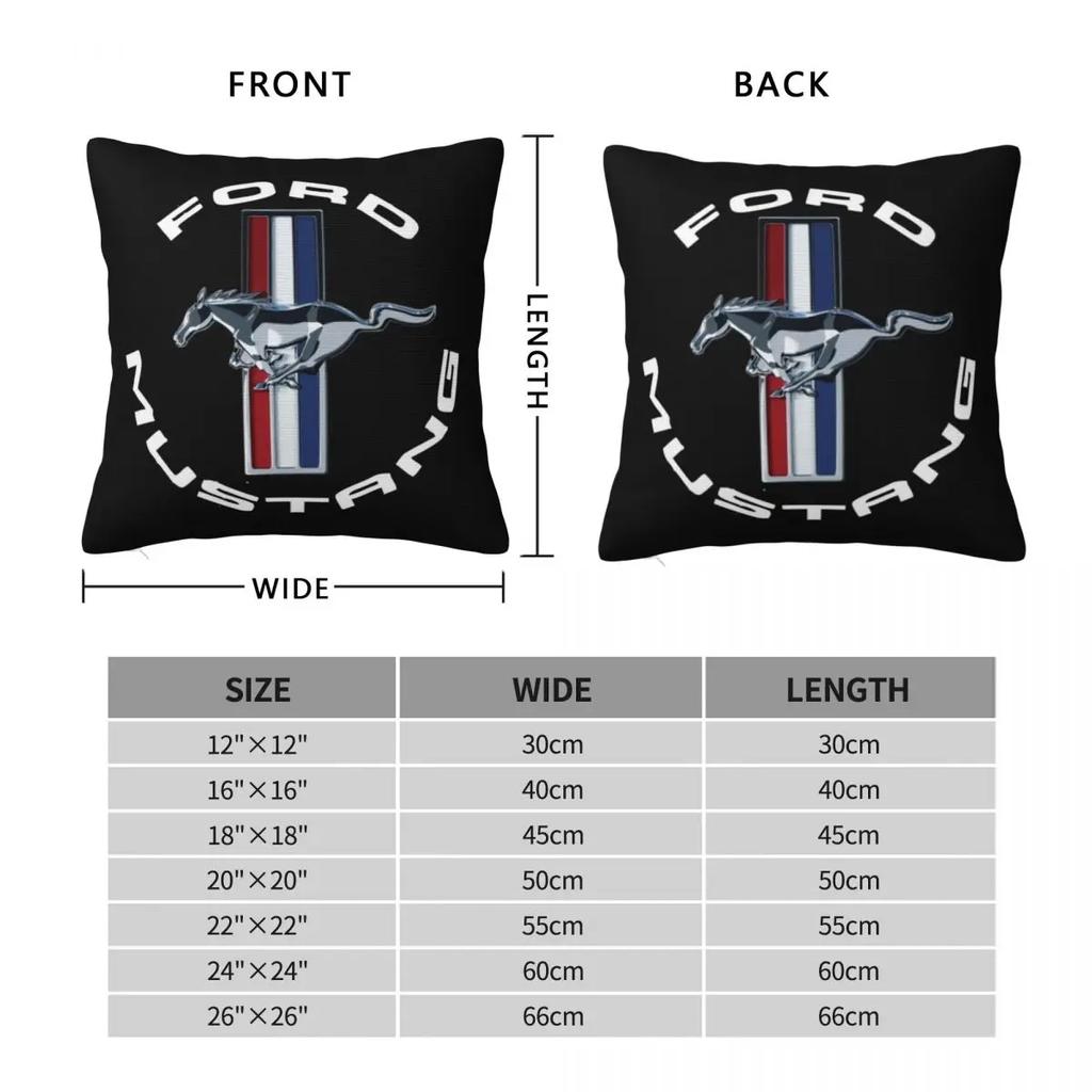 Ford Mustang Pillowcase Polyester Pillows Cover Cushion Comfort Throw Pillow Sofa Decorative Cushions Used for Home Living Room