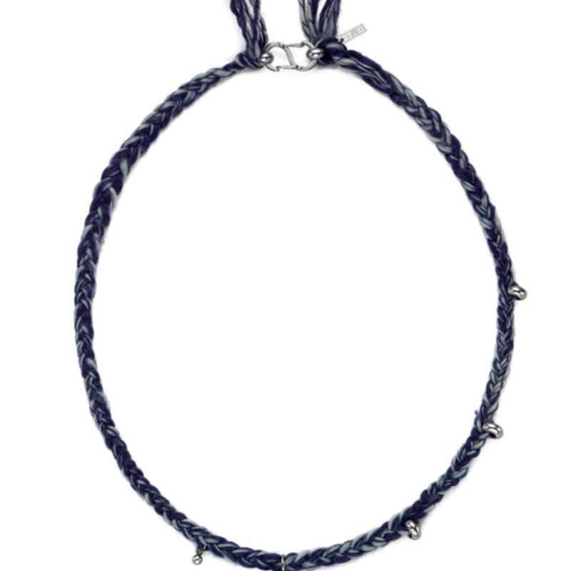 Nff Braided Charm Necklace-blue