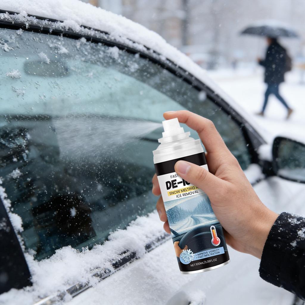 Fast Acting -Icer Spray  100ml Ice & Snow Melting Spray For Car Windshields  & Mirrors  Quick Ice Removal To Improve Winter Driving Visibility 100ml