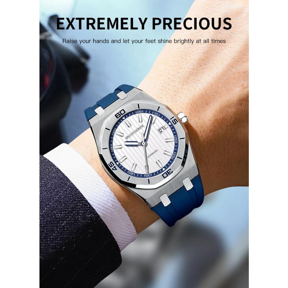 Specht & Sohne New 40mm Men Automatic Mechanical Watches Men Luxury Stainless Steel Watch Rubber Relogio Masculino Waterproof